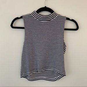 H&M Navy and White Striped Crop Top
